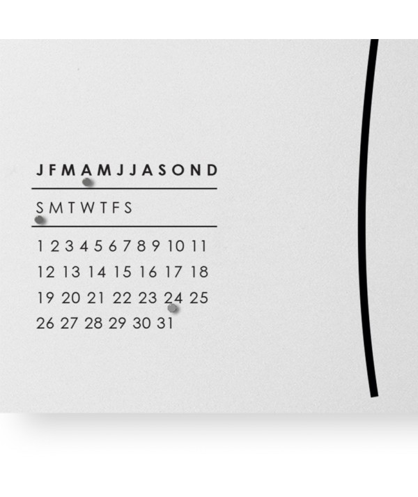 Orologio-Calendario perpetuo Papavero  in metallo serigrafato a mano particolare calendario