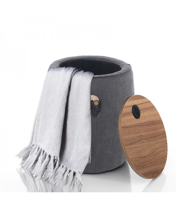 Pouf imbottito contenitore Barril grigio scuro