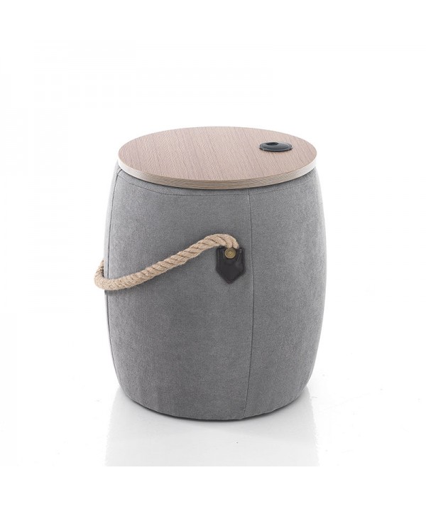 Pouf imbottito contenitore Barril grigio chiaro