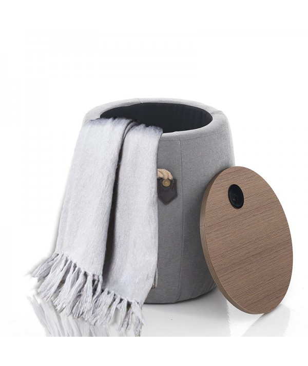 Pouf imbottito contenitore Barril grigio chiaro
