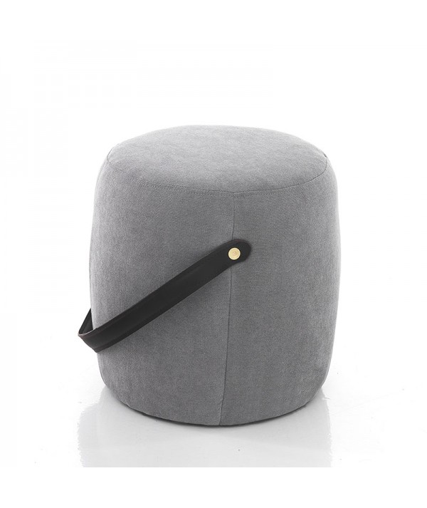 Pouf imbottito Drum grigio chiaro