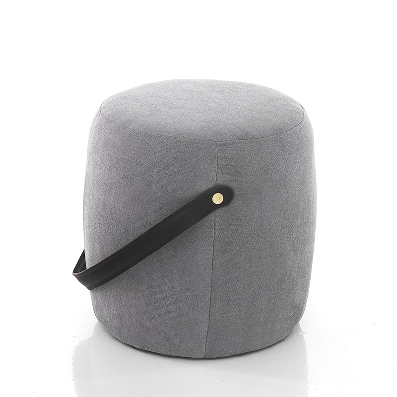 Pouf imbottito Drum grigio chiaro Pouf imbottito Drum grigio chiaro