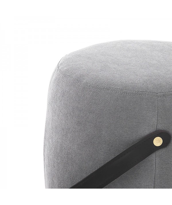 Pouf imbottito Drum grigio chiaro dettaglio