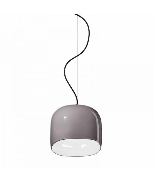 lampada a sospensione ayrton di deco ferroluce in ceramica grigio