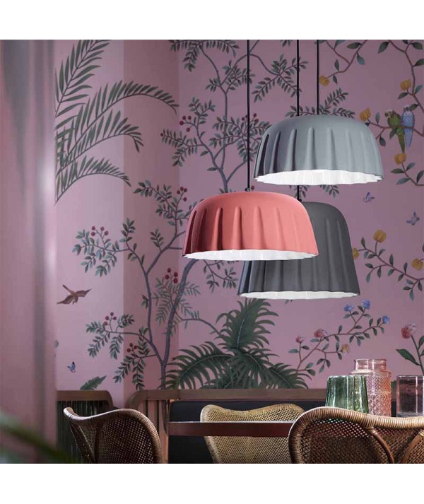 lampade a sospensione di ferroluce in ceramica colorata ambientata