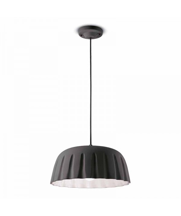 lampade a sospensione di ferroluce in ceramica grigio nerastro