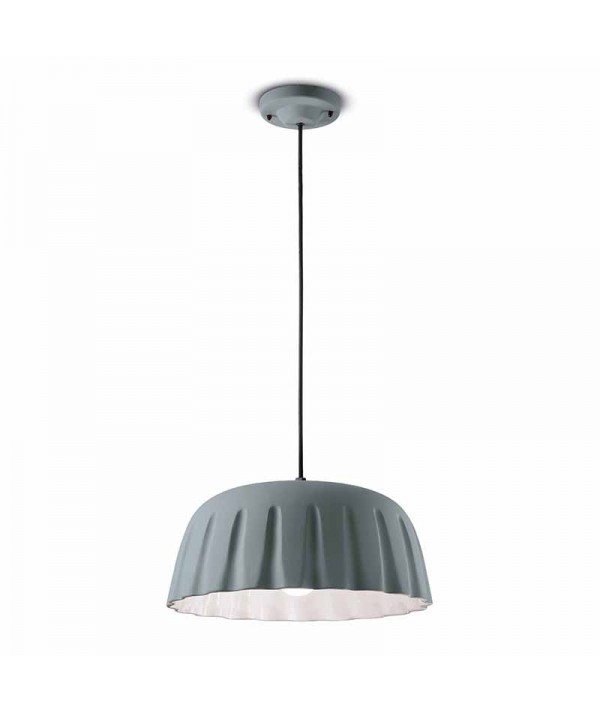 lampade a sospensione di ferroluce in ceramica grigio tele