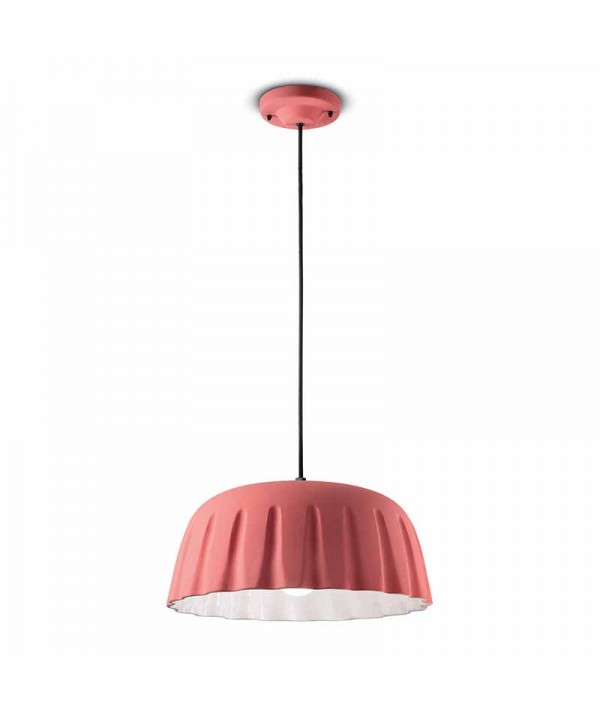 lampade a sospensione di ferroluce in ceramica rosa corallo