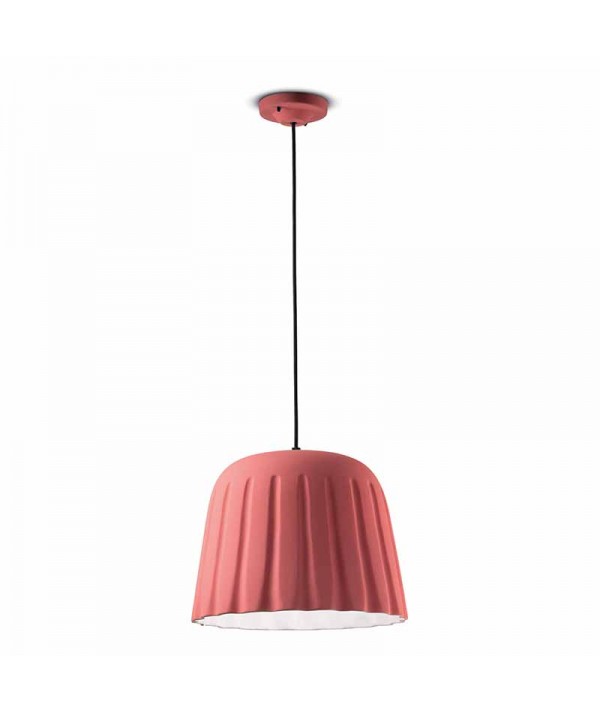 lampade a sospensione di ferroluce in ceramica rosa corallo