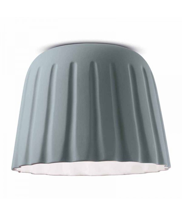 lampada a soffitto di ferroluce in ceramica  grigio tele