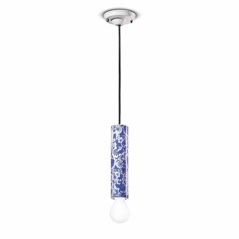 lampada a sospensione di ferroluce in ceramica ming blu lampada a sospensione di ferroluce in ceramica ming blu