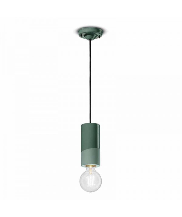 lampada a sospensione di ferroluce in ceramica verde bottiglia