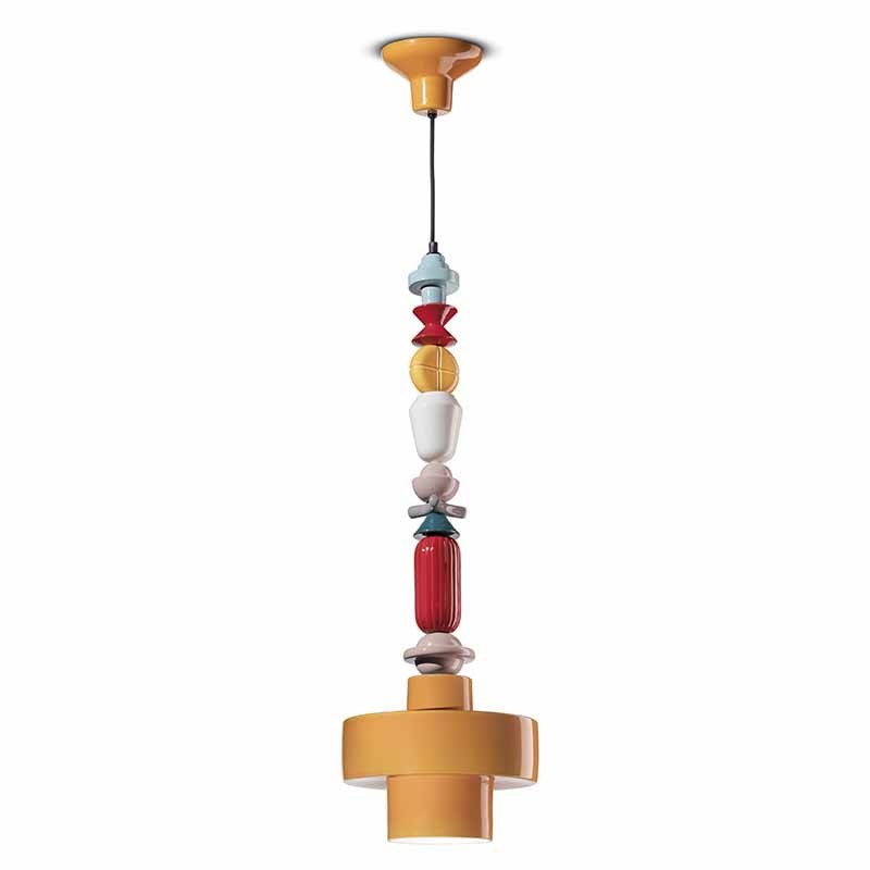 lampada a sospensione lariat di ferroluce in ceramica gialla lampada a sospensione lariat di ferroluce in ceramica gialla