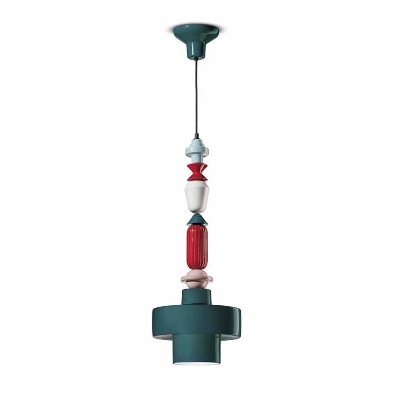 lampada a sospensione lariat di ferroluce in ceramica verde lampada a sospensione lariat di ferroluce in ceramica verde