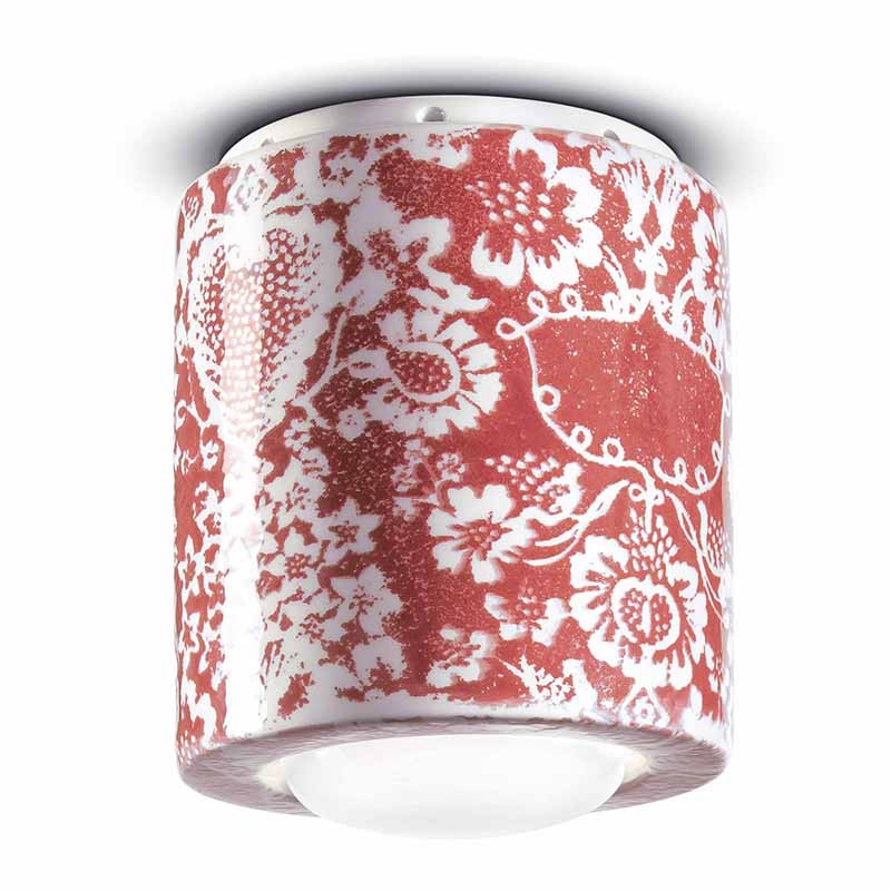 lampada a soffitto di ferroluce in ceramica decorata rosso lampada a soffitto di ferroluce in ceramica decorata rosso