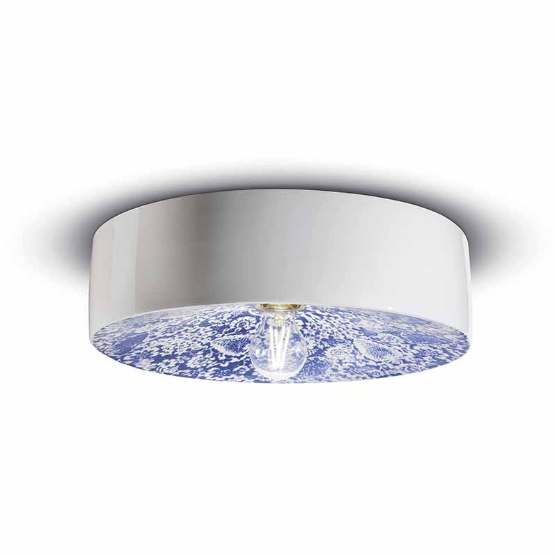 lampada a soffitto di ferroluce in ceramica blu lampada a soffitto di ferroluce in ceramica blu