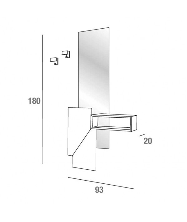Specchiera con appendiabiti Lego dimensioni