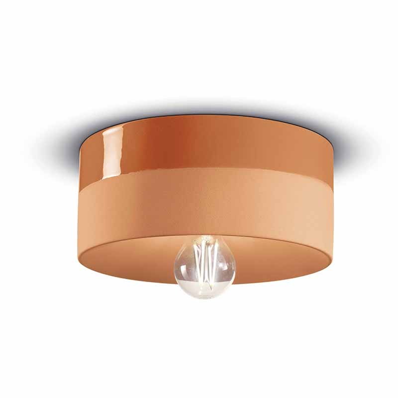 lampada a soffitto di ferroluce in ceramica arancio pesca lampada a soffitto di ferroluce in ceramica arancio pesca
