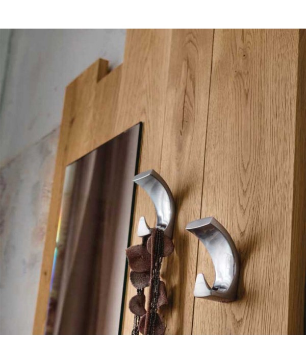Appendiabiti con specchio Zoe in legno particolare appendini