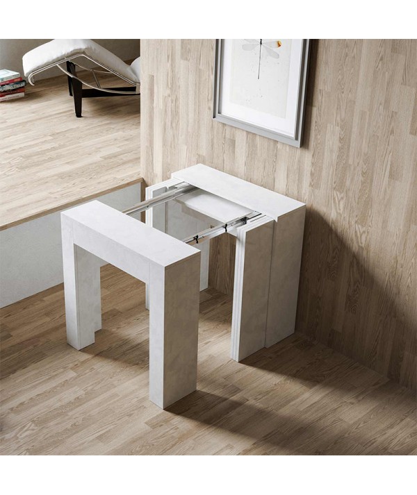 Consolle Allungabile Allin bianco spatolato aperto