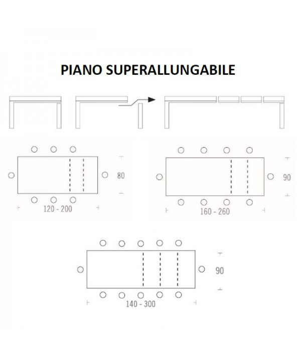 Tavolo Allungabile Galileo Telescopico Keramic Opaco