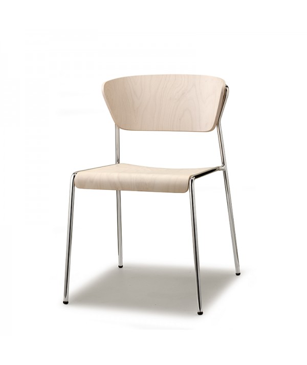 Sedia Lisa Wood cromato