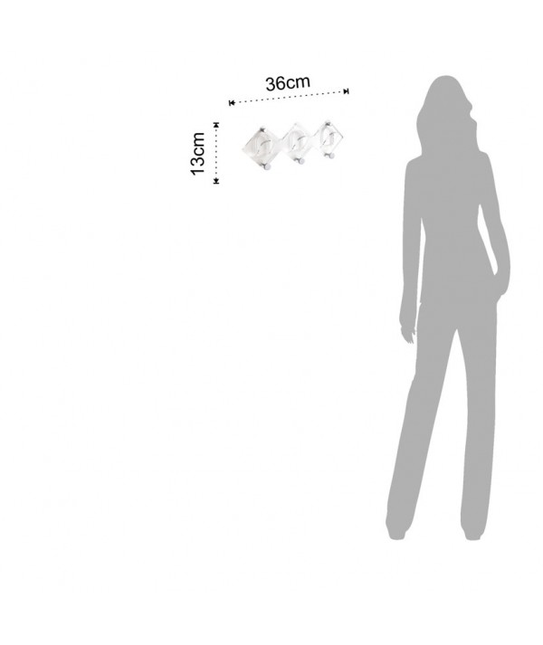 Appendiabiti da parete Sirio in acrilico trasparente dimensioni