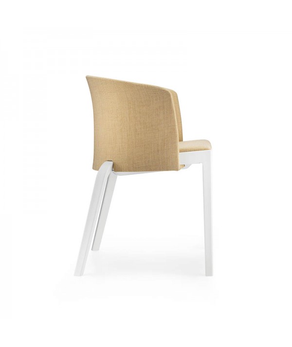Sedia Bi Full-Back bianco e sabbia