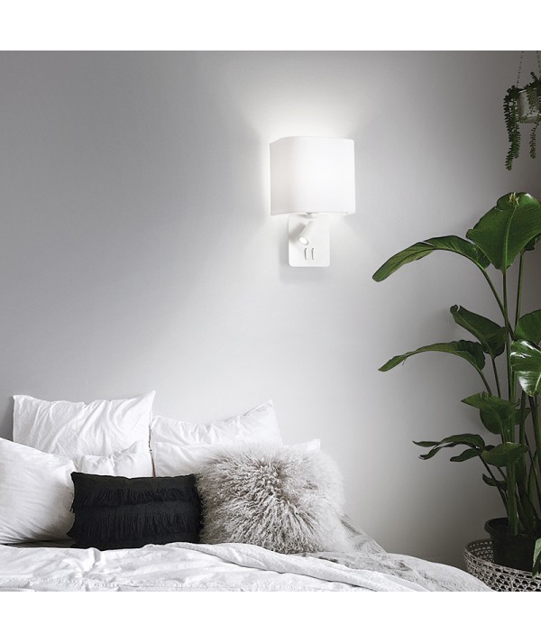 Applique con paralume Gea bianco