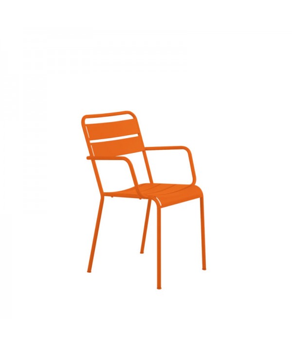Sedia con braccioli Twist arancio