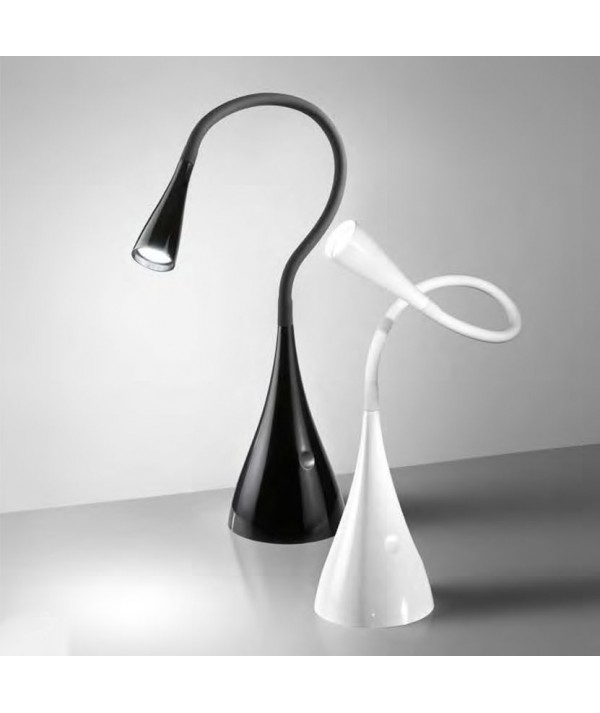 Lampada da tavolo a led Flex cono di colore bianco o nero