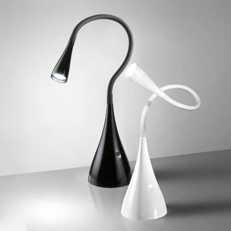 Lampada da tavolo a led Flex cono di colore bianco o nero Lampada da tavolo a led Flex cono di colore bianco o nero